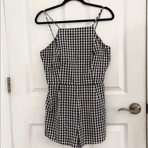Black and White Checkered Romper